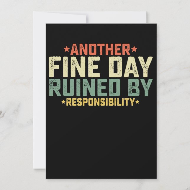 Invitation Un Autre Jour Faux Ruiné Par La Responsabilité (Devant)