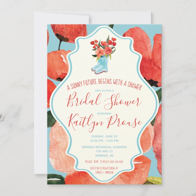 Invitation Un avenir ensoleillé commence avec une douche!  Bo (Devant)