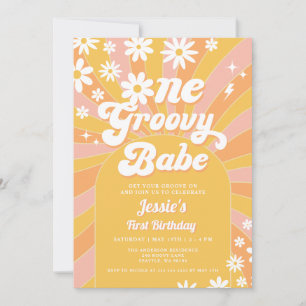 Invitation Un Babe Rose Daisy Super Sunshine 1er anniversaire