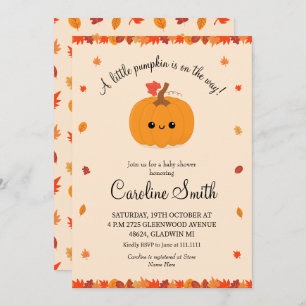 Invitation Un Baby shower Automne Un Peu Citrouille