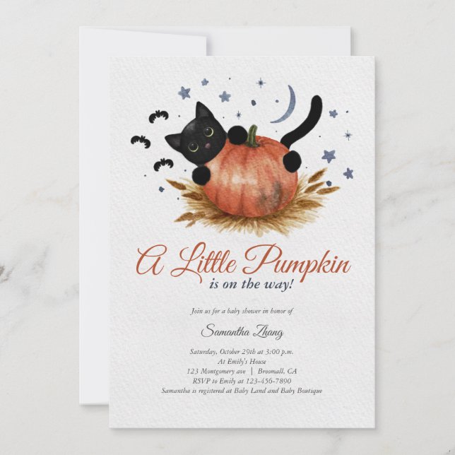 Invitation Un Baby shower Automne Un Peu Citrouille (Devant)
