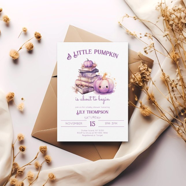 Invitation Un Baby shower Automne Un Peu Citrouille (Créateur téléchargé)