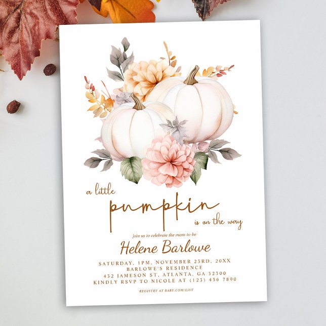 Invitation Un Baby shower Automne Un Peu Citrouille (A Little Pumpkin Autumn Fall Baby Shower Invitation)