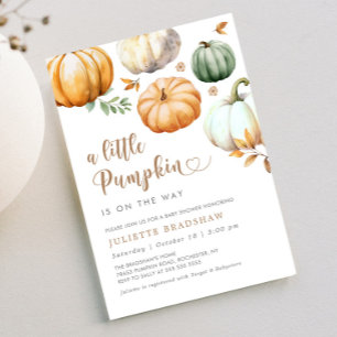 Invitation Un Baby shower Automne Un Peu Citrouille