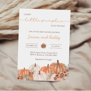 Invitation Un Baby shower Automne Un Peu Citrouille   Neutre