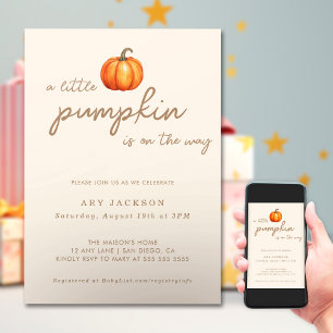 Invitation Un Baby shower Automne Un Peu Citrouille Neutre