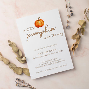 Invitation Un Baby shower Automne Un Peu Citrouille   Neutre 