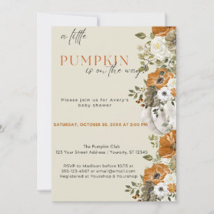 Invitation Un Baby shower Automne Un Peu Citrouille   Neutre 