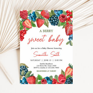 Invitation Un Baby shower Berry Sweet