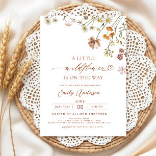Invitation Un Baby shower Boho Terracotta Un Peu Fleur sauvag