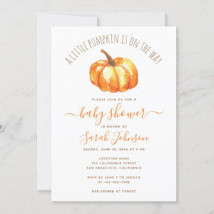 Invitation Un Baby shower D'Automne Un Peu Citrouille