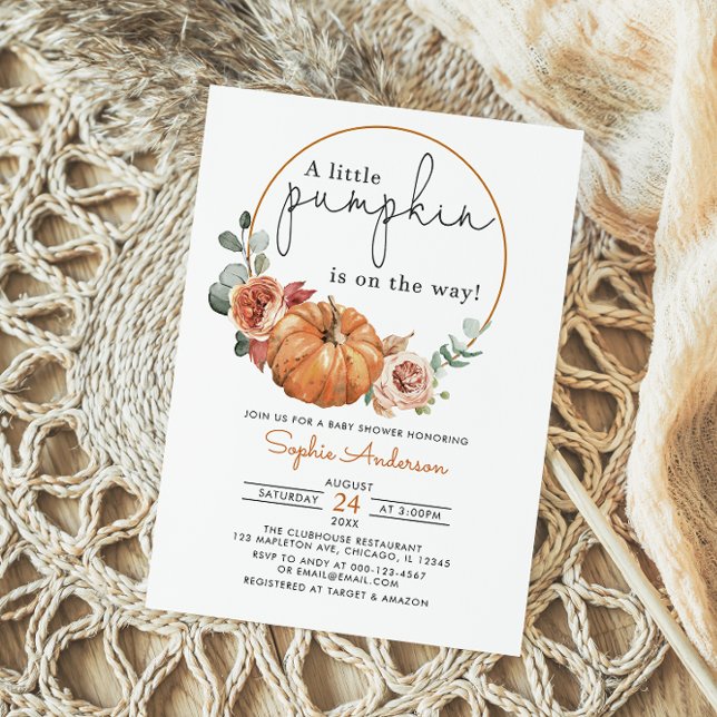 Invitation Un Baby shower d'automne un peu Citrouille (Créateur téléchargé)