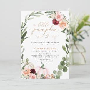 Invitation Un Baby shower D'Automne Un Peu Citrouille Neutre