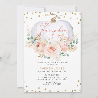 Invitation Un Baby shower D'Automne Un Peu Citrouille Neutre 