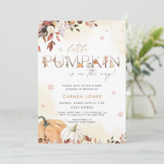 Invitation Un Baby shower D'Automne Un Peu Citrouille Neutre