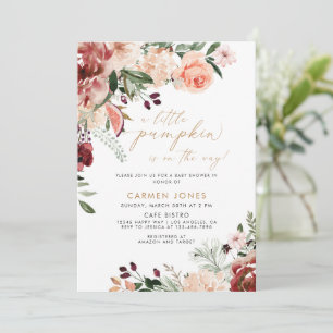 Invitation Un Baby shower D'Automne Un Peu Citrouille Neutre