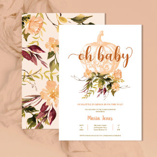 Invitation Un Baby shower D'Automne Un Peu Citrouille Neutre 