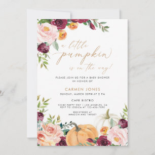 Invitation Un Baby shower D'Automne Un Peu Citrouille Neutre