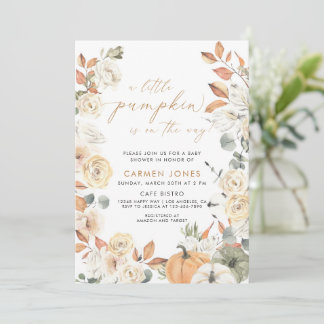 Invitation Un Baby shower D'Automne Un Peu Citrouille Neutre