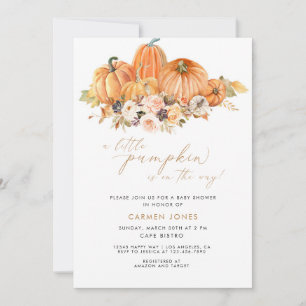 Invitation Un Baby shower D'Automne Un Peu Citrouille Neutre