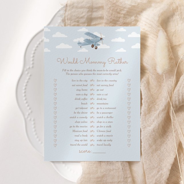 Invitation Un Baby shower D'Avion Ferait Momie Plutôt Jeu (Créateur téléchargé)