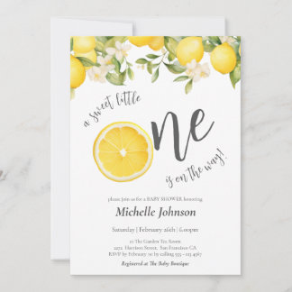 Invitation Un Baby shower de citron doux Little One Citrus