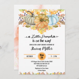 Invitation Un Baby shower de fleurs d'automne un peu Citrouil