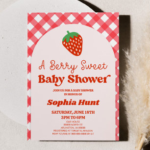 Invitation Un Baby shower de fraise rouge doux Berry