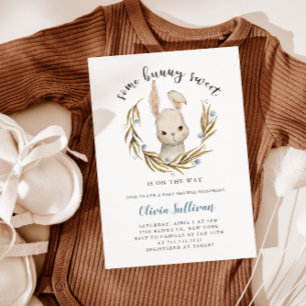 Invitation Un Baby shower de garçon sucré de lapin