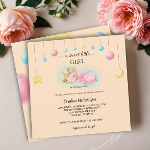 Invitation Un Baby shower de petite fille doux