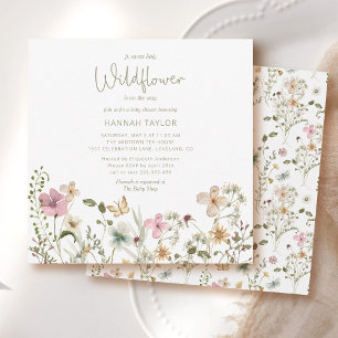 Invitation Un Baby shower D'Été Pour Petite Fille Fleur sauva