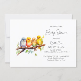 Invitation Un Baby shower d'oiseaux neutre pour le genre mign