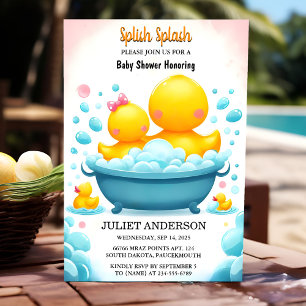 Invitation Un Baby shower en caoutchouc Twin  en mousse de pi