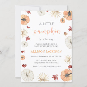 Invitation Un Baby shower feuille Un peu Citrouille