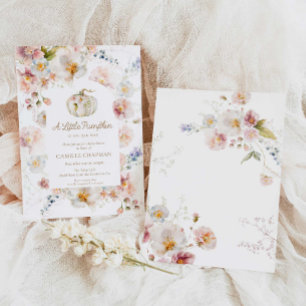 Invitation Un Baby shower Floral Un Petit Citrouille