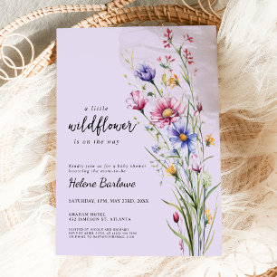 Invitation Un Baby shower Floral Un Peu Fleur sauvage D'Aquar