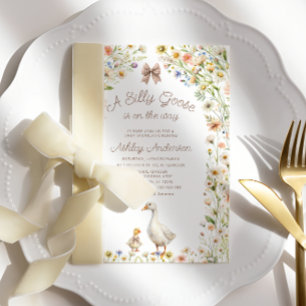 Invitation Un Baby shower mignon d'oie