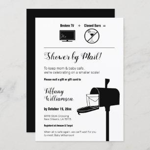 Invitation Un Baby shower minimaliste amusant par courrier