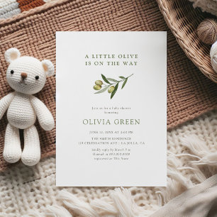 Invitation Un Baby shower minimaliste Un Peu Olive