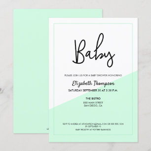 Invitation Un Baby shower moderne et écologique sans distinct