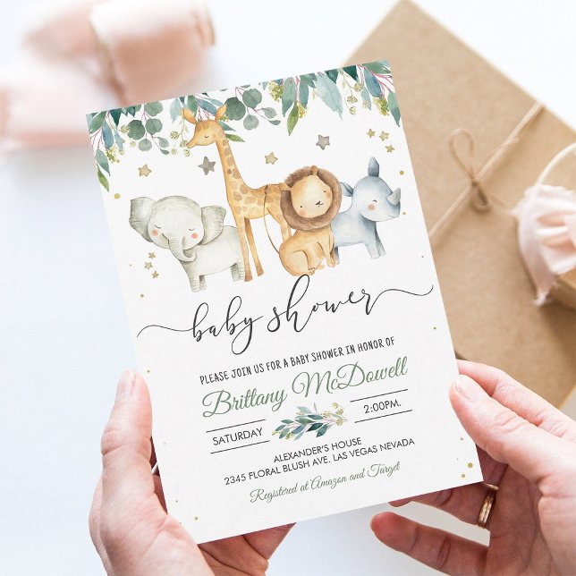 Invitation Un Baby shower Safari garçon sauvage (Créateur téléchargé)