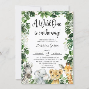 Invitation Un Baby shower sauvage de Safari Jungle Animaux