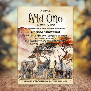 Invitation Un Baby shower sauvage Safari Animaux
