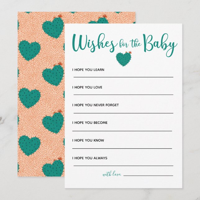 Invitation Un Baby shower Succulent Pour Bébé (Devant / Derrière)
