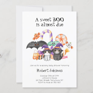 Invitation Un Baby shower sucré à thème Halloween Boo