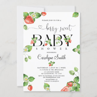 Invitation Un Baby shower sucré aux fraises