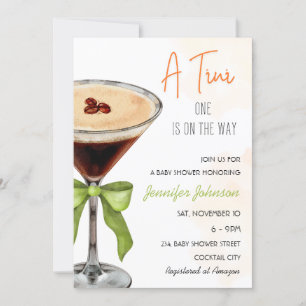 Invitation Un Baby shower Tini One Expresso Martini