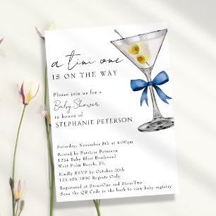 Invitation Un Baby Shower Tini One Simple Minimal Martini Ble