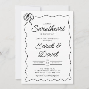 Invitation Un Baby shower Un Peu Amoureux Valentines Bow