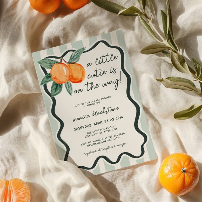 Invitation Un Baby shower Un Peu Cutie De L'Équilibre Entre L (A Little Cutie Gender Neutral Baby Shower Invite)